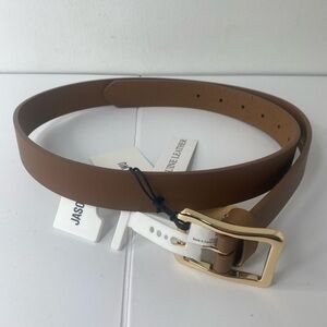 Jason Wu NWT Designer Luxury Mocha Brown Belt with Gold Buckle